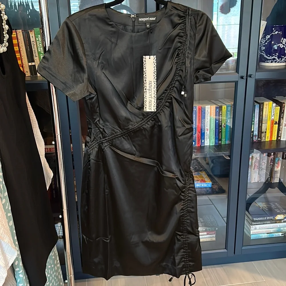 NWT Newport News shiny black dress - Picture 1 of 6